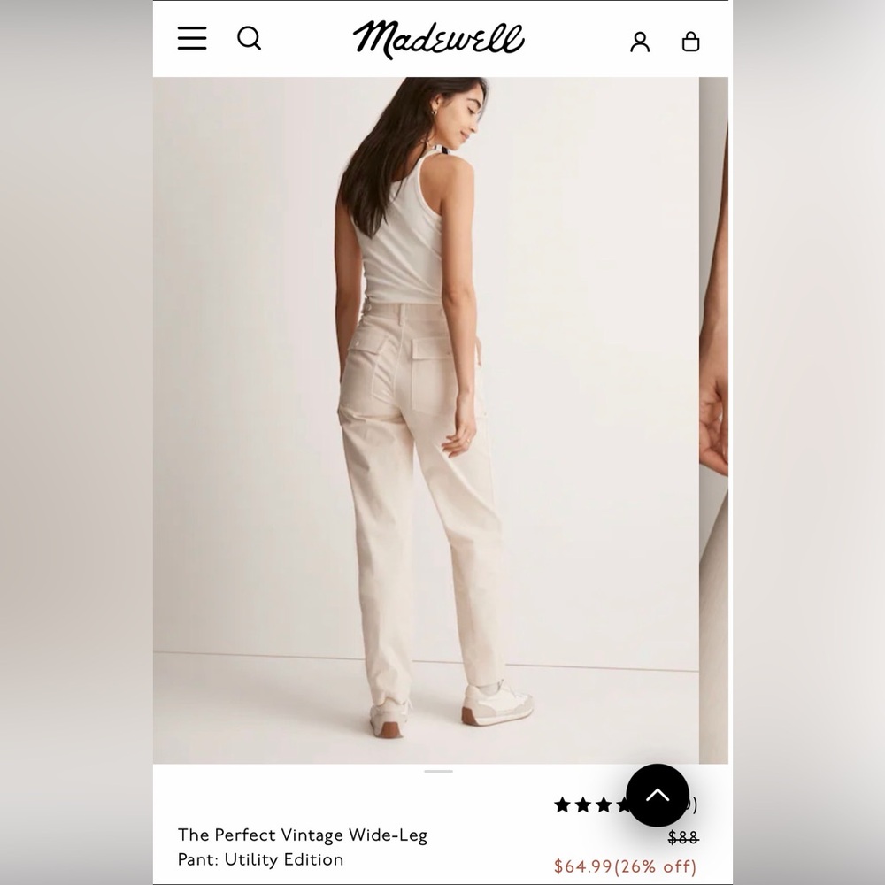 Madewell Straight-Leg Utility Pants - Cream